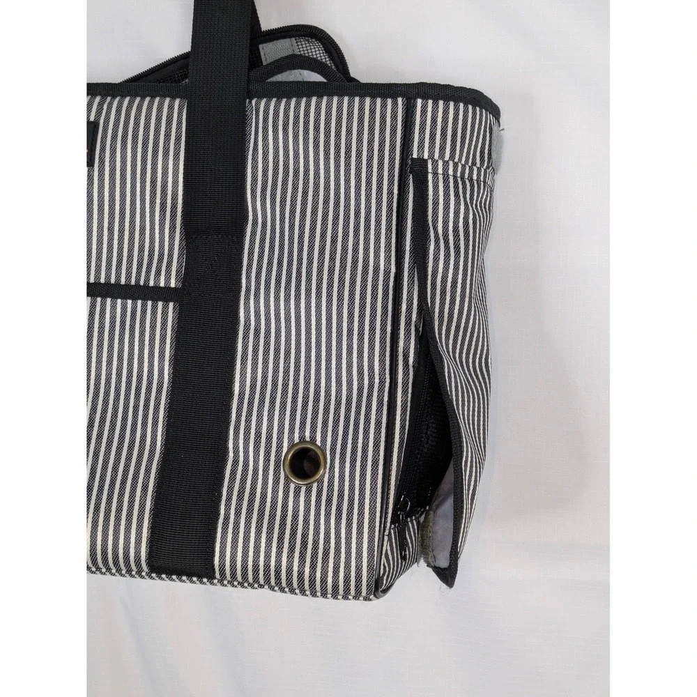 DO DO PET Soft Sided Pet Carrier Dog Cat Travel Bag Black Stripe Medium